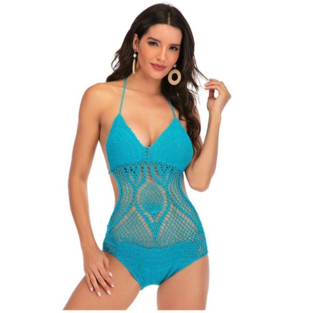 Crochet Knitted One Piece Swimsuit